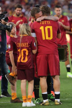 Seria A Ligi maçı Roma vs Cenova - Son maç Francesco Totti