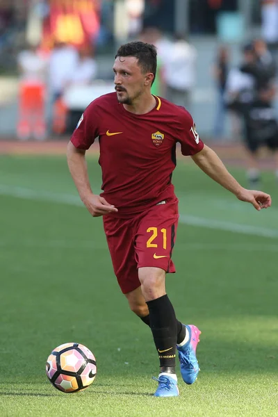 Seria A ligový zápas jako Romové vs Janov - poslední zápas Francesco Tot — Stock fotografie