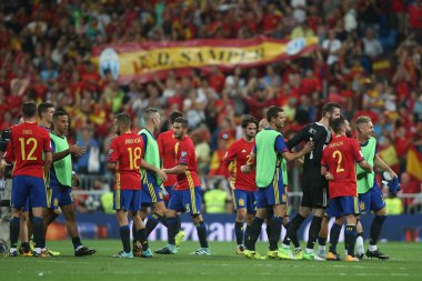 İspanya takım zafer kutluyor 