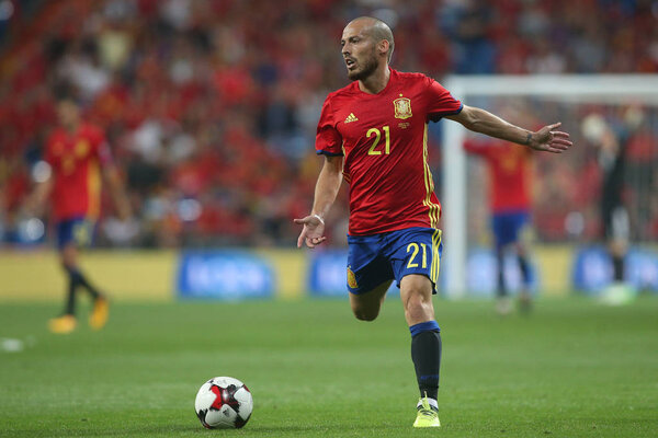 Andreas Iniesta in action during match