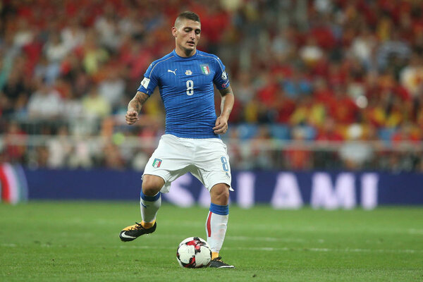 Marco Verratti in action during match