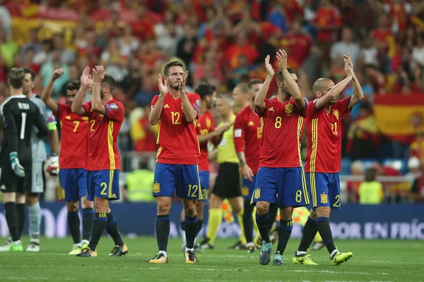 Espanha equipe celebra vitória — Fotografia de Stock