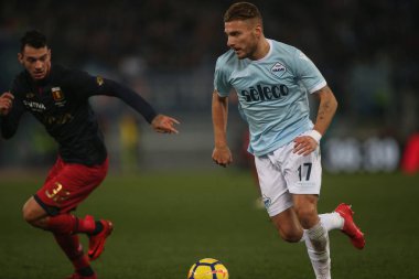 Rome, İtalya - 4 Şubat 2018: Eylem maç Lazio rakip Genoa Roma Stadio Olimpico sırasında hareketsiz
