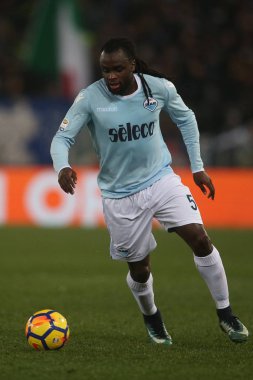 Rome, İtalya - 4 Şubat 2018: Lukaku maç Lazio rakip Genoa Roma Stadio Olimpico sırasında eylem