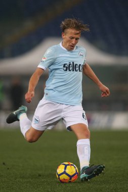 Rome, İtalya - 4 Şubat 2018: Leiva maç Lazio rakip Genoa Roma Stadio Olimpico sırasında eylem