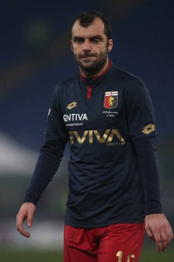 Rome, İtalya - 4 Şubat 2018: Pandev maç Lazio rakip Genoa Roma Stadio Olimpico sırasında eylem