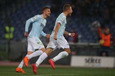 Rome, İtalya - 19 Şubat 2018: Ciro hareketsiz maç Lazio vs Verona Roma Stadio Olimpico sırasında eylem