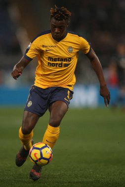 Rome, İtalya - 19 Şubat 2018: Keane maç Lazio vs Verona Roma Stadio Olimpico sırasında eylem