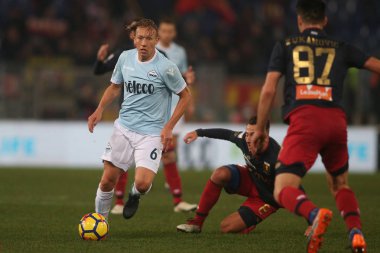 Rome, İtalya - 4 Şubat 2018: Leiva maç Lazio rakip Genoa Roma Stadio Olimpico sırasında eylem