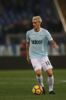 Rome, İtalya - 19 Şubat 2018: Luis Alberto maç Lazio vs Verona Roma Stadio Olimpico sırasında eylem