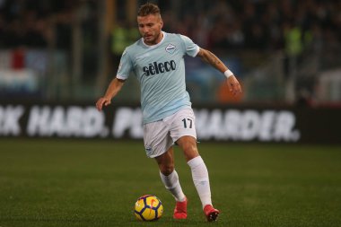 Rome, İtalya - 4 Şubat 2018: Eylem maç Lazio rakip Genoa Roma Stadio Olimpico sırasında hareketsiz