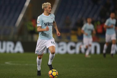 Rome, İtalya - 19 Şubat 2018: Luis Alberto maç Lazio vs Verona Roma Stadio Olimpico sırasında eylem