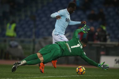 Rome, İtalya - 19 Şubat 2018: Caicedo maç Lazio vs Verona Roma Stadio Olimpico sırasında eylem