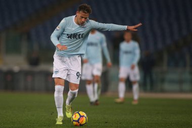 Rome, İtalya - 19 Şubat 2018: Murgia maç Lazio vs Verona Roma Stadio Olimpico sırasında eylem