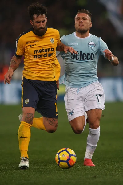 Roma Italia Febbraio 2018 Ciro Immobile Azione Durante Partita Lazio — Foto Stock