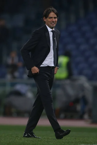 Rzym Włochy Lutego 2018 Simone Inzaghi Akcji Podczas Mecz Lazio — Zdjęcie stockowe