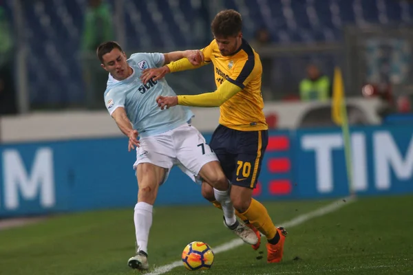 Rom Italien Februari 2018 Marusic Aktion Match Lazio Verona Stadio — Stockfoto