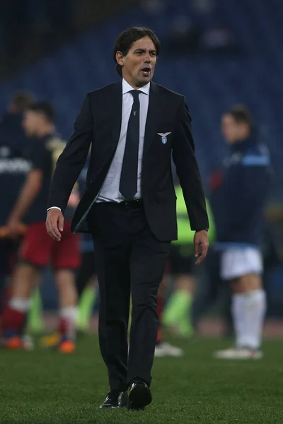 Rome Italië Februari 2018 Simone Inzaghi Actie Tijdens Wedstrijd Lazio — Stockfoto