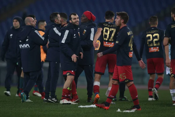 Roma Italia Febrero 2018 Génova Celebra Victoria Partido Lazio Génova — Foto de Stock