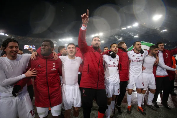 ทิมคัพ 2018 รอบรองชนะเลิศ Ss Lazio กับ Ac Milan — ภาพถ่ายสต็อก