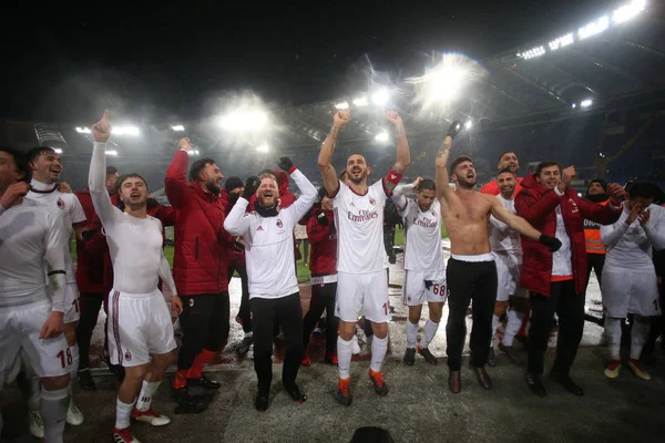 ทิมคัพ 2018 รอบรองชนะเลิศ Ss Lazio กับ Ac Milan — ภาพถ่ายสต็อก