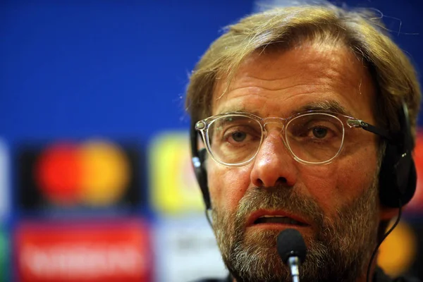 Roma Italia Maggio 2018 Jurgen Klopp Durante Conferenza Stampa Prima — Foto Stock