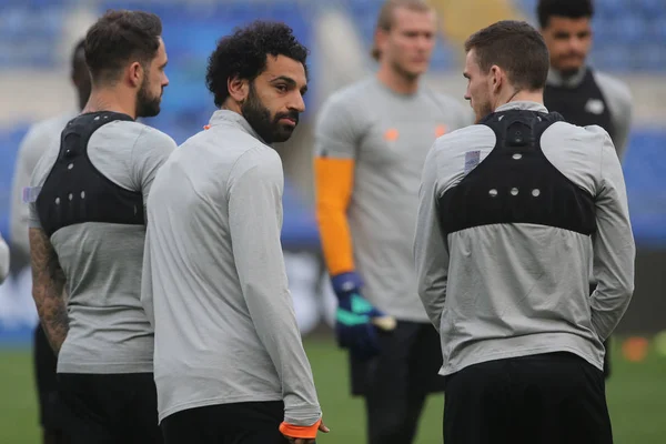 Roma Italia Mayo 2018 Jurgen Klopp Salah Durante Los Entrenamientos —  Fotos de Stock