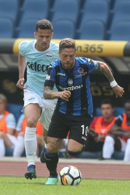 Rome, İtalya - 06 Mayıs 2018: Stadio Olimpico, Roma, İtalya. Serie A. Ss Lazio vs Atalanta. Papu Gomez eylem sırasında Serie A futbol maç Lazio vs Atalanta Roma Stadio Olimpico