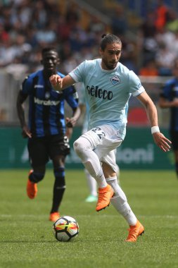 Rome, İtalya - 06 Mayıs 2018: Stadio Olimpico, Roma, İtalya. Serie A. Ss Lazio vs Atalanta. Serie A sırasında eylem futbol maçı Lazio vs Atalanta Roma Stadio Olimpico