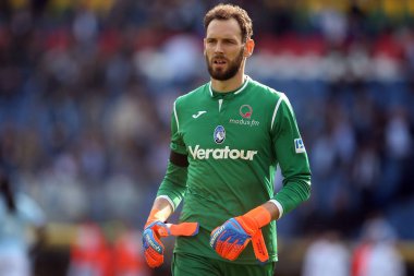 Rome, İtalya - 06 Mayıs 2018: Stadio Olimpico, Roma, İtalya. Serie A. Ss Lazio vs Atalanta. Zürih, İsviçre eylem sırasında Serie A futbol maç Lazio vs Atalanta Roma Stadio Olimpico