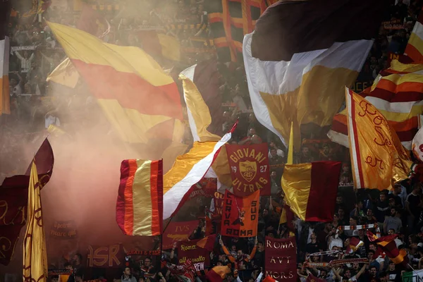 Rzym Włochy Maja 2018 Serie Jak Roma Juventus Curva Sud — Zdjęcie stockowe