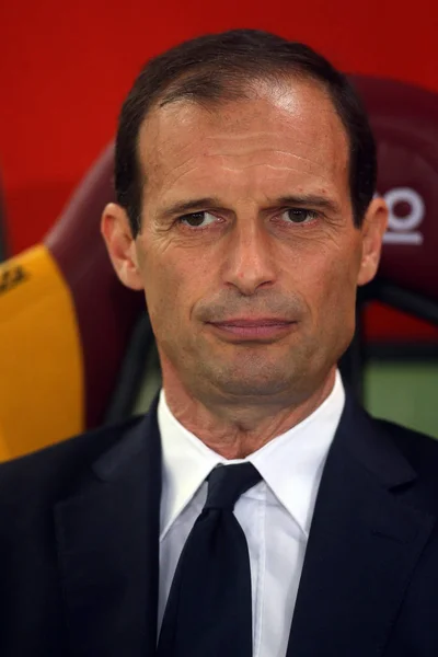 Roma Italia Mayo 2018 Serie Roma Juventus Max Allegri Durante —  Fotos de Stock