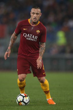 13.05.2018. Stadio Olimpico, Roma, İtalya. Serie A. Roma vs Fc Juventus.Nainggolan Serie A futbol sırasında eylem olarak Roma Rakip Juventus Roma Stadio Olimpico maç.