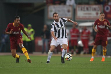 13.05.2018. Stadio Olimpico, Roma, İtalya. Serie A. Roma vs Fc Juventus.Higuain Serie A futbol sırasında eylem olarak Roma Rakip Juventus Roma Stadio Olimpico maç.