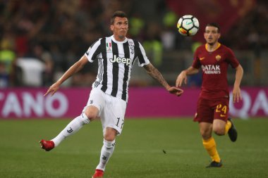 13.05.2018. Stadio Olimpico, Roma, İtalya. Serie A. Roma vs Fc Juventus.Mario mandzukic eylem sırasında Serie A futbol maç olarak Roma Rakip Juventus Roma Stadio Olimpico