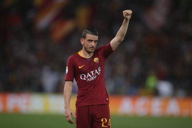 13.05.2018. Stadio Olimpico, Roma, İtalya. Serie A. Roma vs Fc Juventus.Alessandro Florenzi Serie A futbol sırasında eylem olarak Roma Rakip Juventus Roma Stadio Olimpico maç.