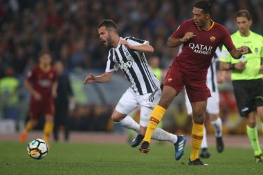 13.05.2018. Stadio Olimpico, Roma, İtalya. Serie A. Roma vs Fc Juventus.Pjanic Serie A futbol sırasında eylem olarak Roma Rakip Juventus Roma Stadio Olimpico maç.