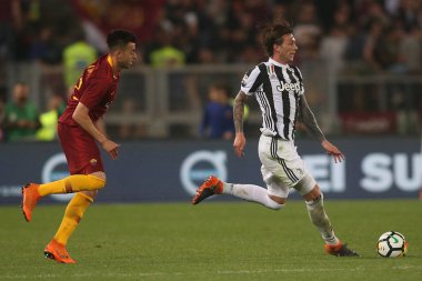 13.05.2018. Stadio Olimpico, Roma, İtalya. Serie A. Roma vs Fc Juventus.Bernardeschi Serie A futbol sırasında eylem olarak Roma Rakip Juventus Roma Stadio Olimpico maç.