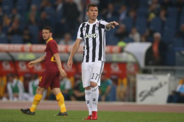 13.05.2018. Stadio Olimpico, Roma, İtalya. Serie A. Roma vs Fc Juventus.Mario mandzukic eylem sırasında Serie A futbol maç olarak Roma Rakip Juventus Roma Stadio Olimpico