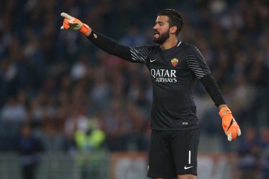 13.05.2018. Stadio Olimpico, Roma, İtalya. Serie A. Roma vs Fc Juventus.Allison Becker Serie A futbol sırasında eylem olarak Roma Rakip Juventus Roma Stadio Olimpico maç.