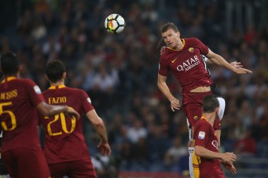 13.05.2018. Stadio Olimpico, Roma, İtalya. Serie A. Rakip Fc Juventus. Dzeko eylem sırasında Serie A futbol maç olarak Roma Rakip Juventus Roma Stadio Olimpico