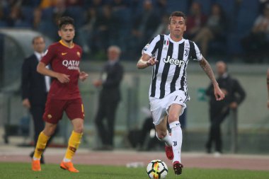 13.05.2018. Stadio Olimpico, Roma, İtalya. Serie A. Roma vs Fc Juventus.Mario mandzukic eylem sırasında Serie A futbol maç olarak Roma Rakip Juventus Roma Stadio Olimpico