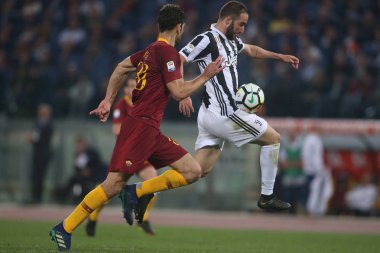 13.05.2018. Stadio Olimpico, Roma, İtalya. Serie A. Roma vs Fc Juventus.Higuain Serie A futbol sırasında eylem olarak Roma Rakip Juventus Roma Stadio Olimpico maç.