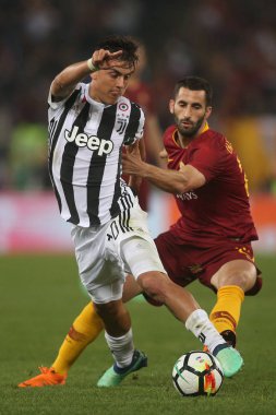 13.05.2018. Stadio Olimpico, Roma, İtalya. Serie A. Rakip Fc Juventus. Paulo Dybala eylem sırasında Serie A futbol maç olarak Roma Rakip Juventus Roma Stadio Olimpico