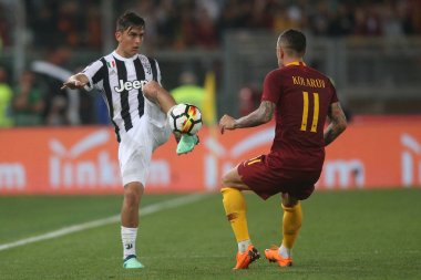 13.05.2018. Stadio Olimpico, Roma, İtalya. Serie A. Roma vs Fc Juventus.Paulo Dybala Serie A futbol sırasında eylem olarak Roma Rakip Juventus Roma Stadio Olimpico maç.