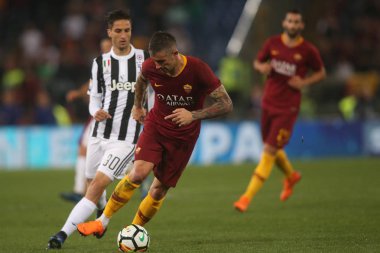 13.05.2018. Stadio Olimpico, Roma, İtalya. Serie A. Rakip Fc Juventus. Kolarov eylem sırasında Serie A futbol maç olarak Roma Rakip Juventus Roma Stadio Olimpico