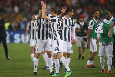 13.05.2018. Stadio Olimpico, Roma, İtalya. Serie A. Roma vs FC Juventus.Juventus kutluyor onun yedinci ardışık Scudetto vasıl belgili tanımlık son Serie A futbol maç olarak Roma Rakip Juventus Roma Stadio Olimpico