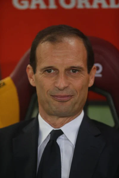 2018 Stadio Olimpico Roma Italia Serie Roma Juventus Max Allegri — Foto de Stock