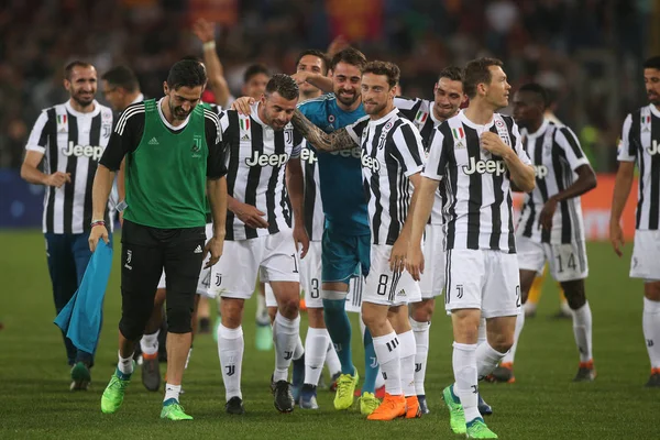 2018 Stadio Olimpico Roma Italia Serie Roma Juventus Juventus Celebra — Foto de Stock