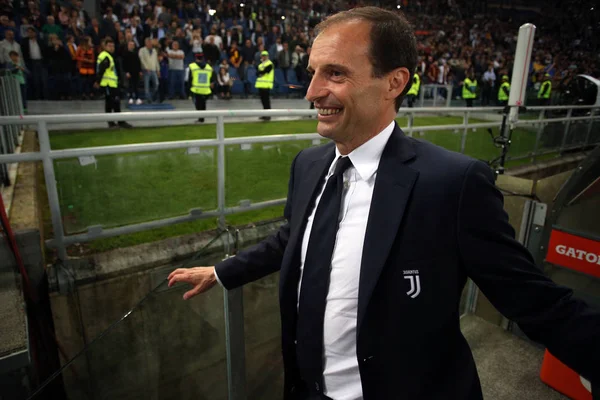 2018 Stadio Olimpico Roma Italia Serie Roma Juventus Max Allegri — Foto de Stock